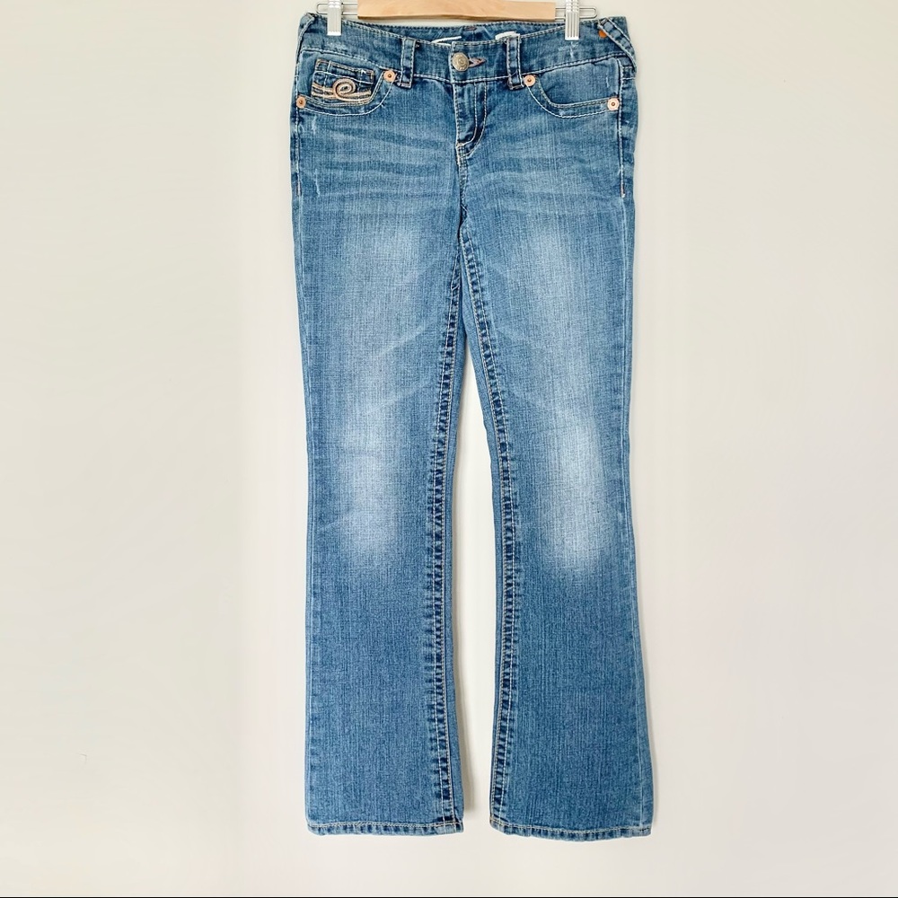 Seven 7 Denim Distressed Jeans Boot Cut Size 27
